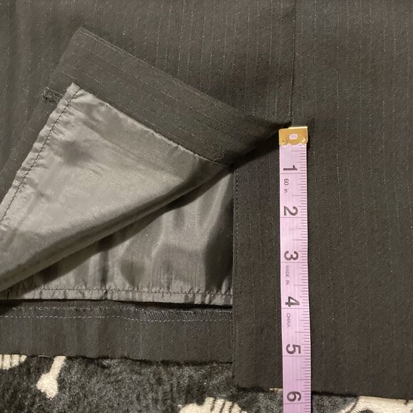 REITMANS Black ribbed pencil skirt ~ Y2K goth MEDIUM LARGE striped lined skirt - Picture 12 of 14